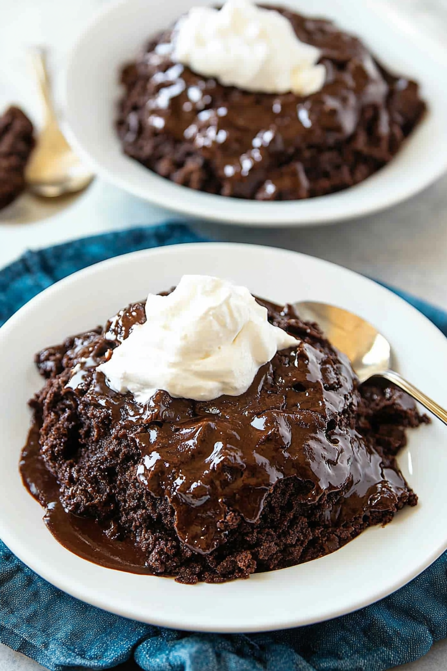 slow cooker brownie pudding