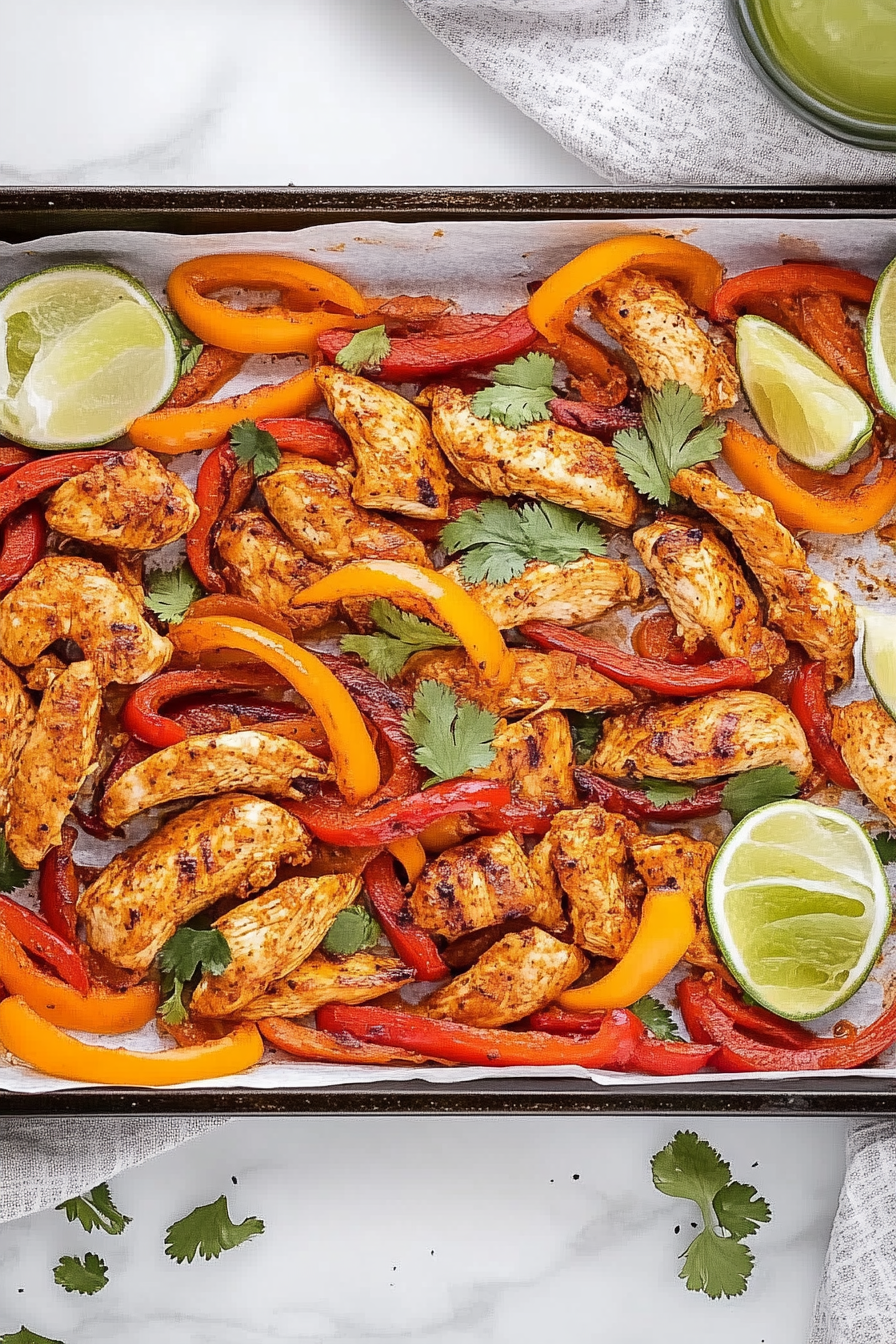 sheet pan chicken fajitas
