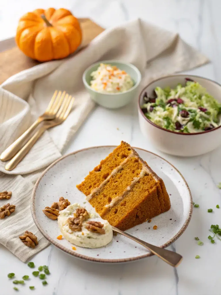 Pumpkin Earthquake Cake a Simple Slice