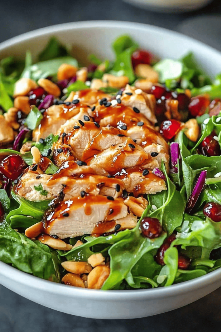 BBQ chicken skewer salad