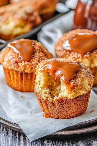 caramel churro muffins