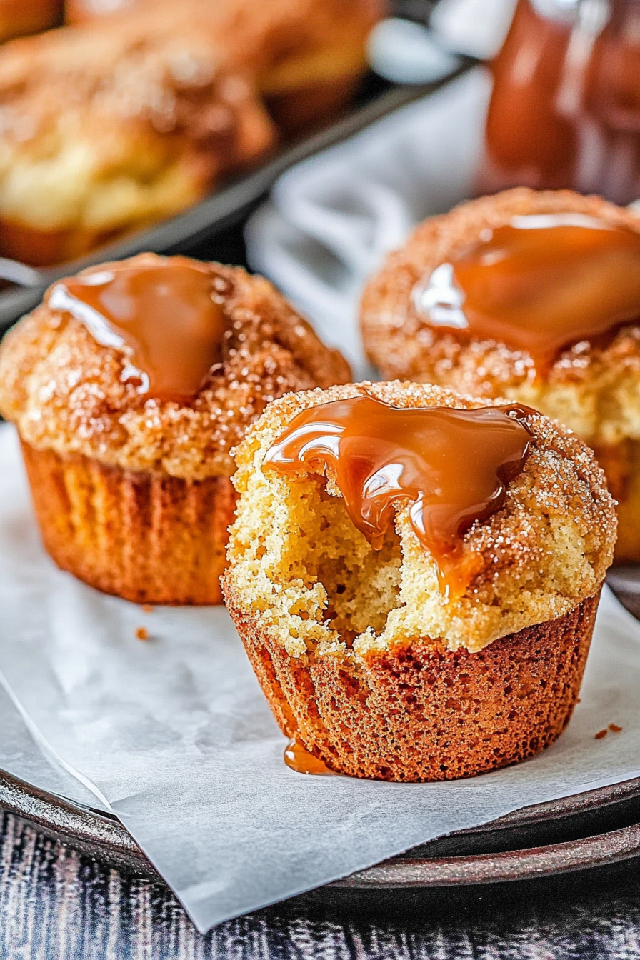 caramel churro muffins