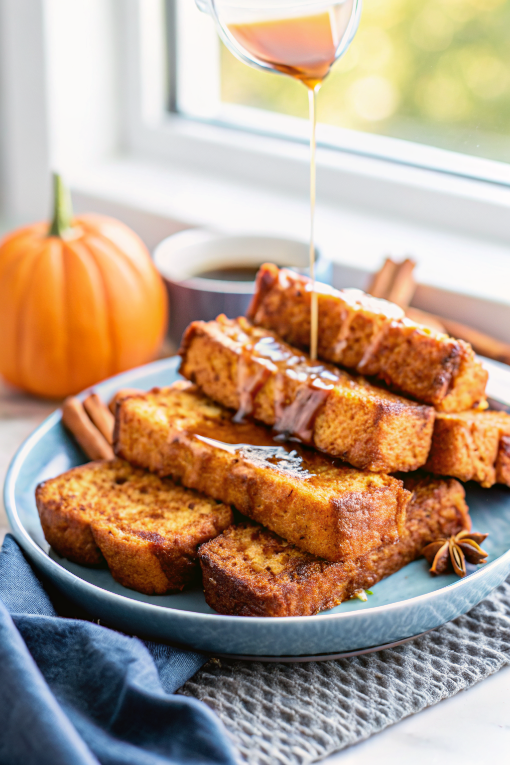 Air Fryer Pumpkin French slice on plate showing perfect texture and swirl pattern