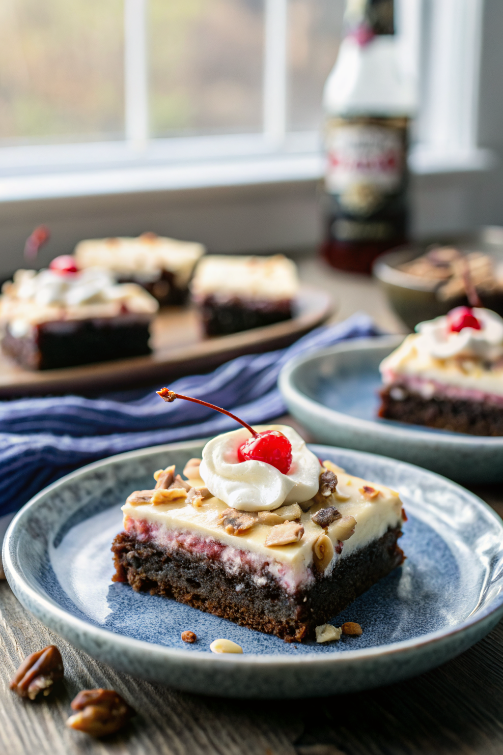 Banana Split Brownies ingredients organized and measured on kitchen counter