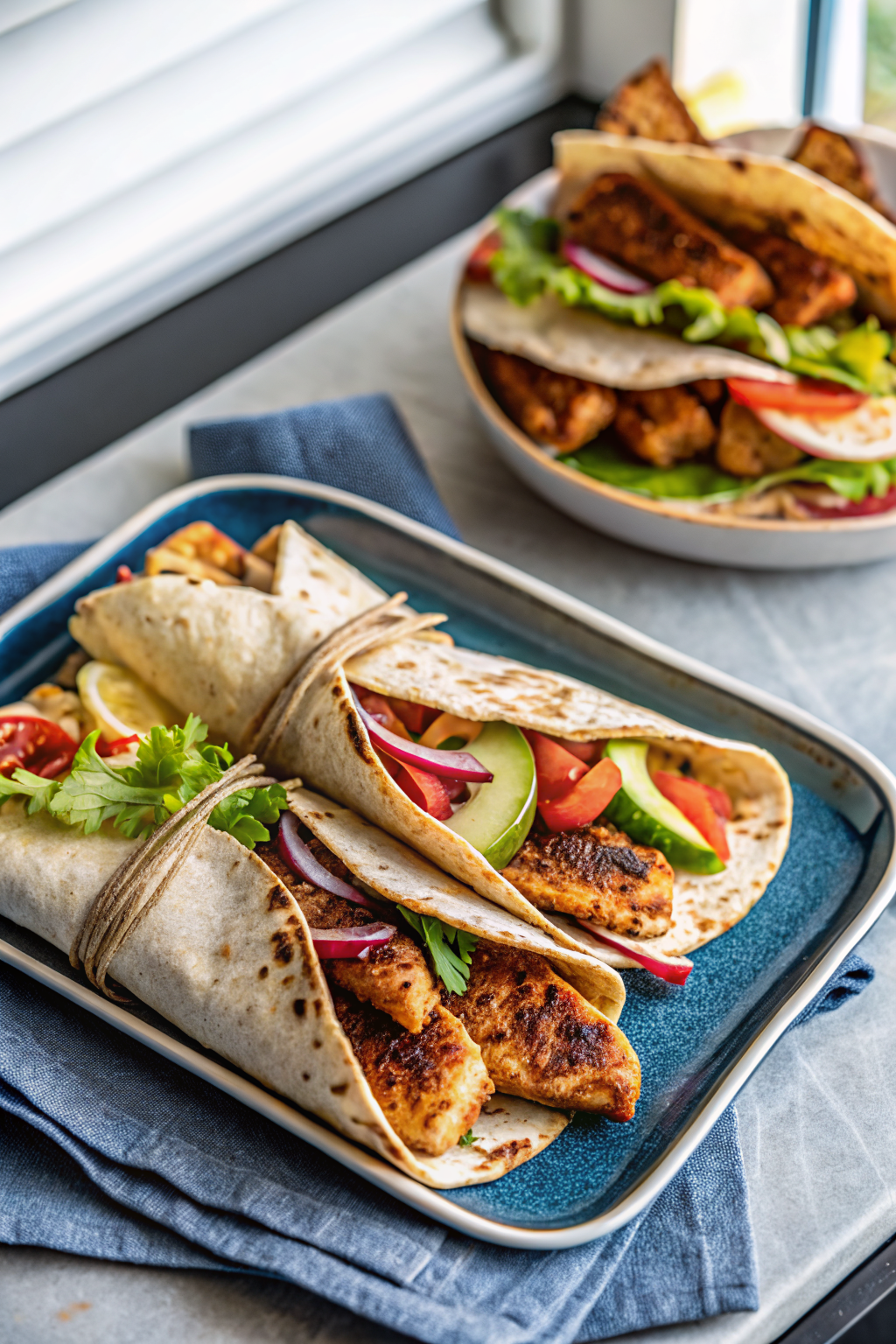 Chicken Shawarma slice on plate showing perfect texture and swirl pattern