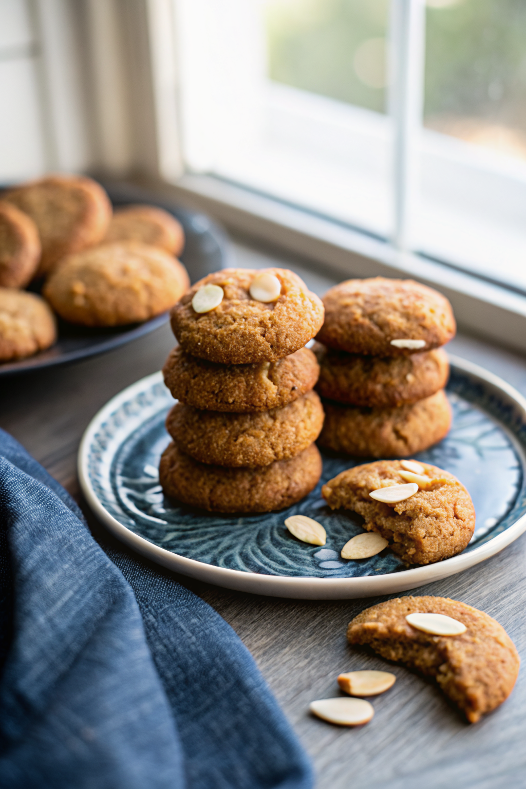 Keto Pumpkin Cookies beautifully presented from an overhead angle