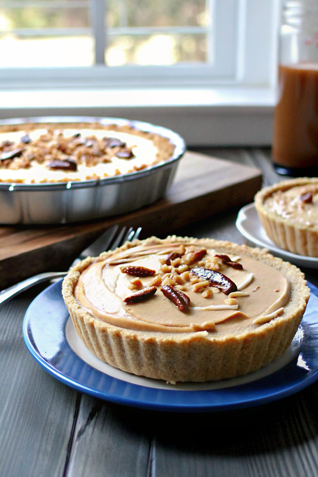 Peanut Butter Pie slice on plate showing perfect texture and swirl pattern