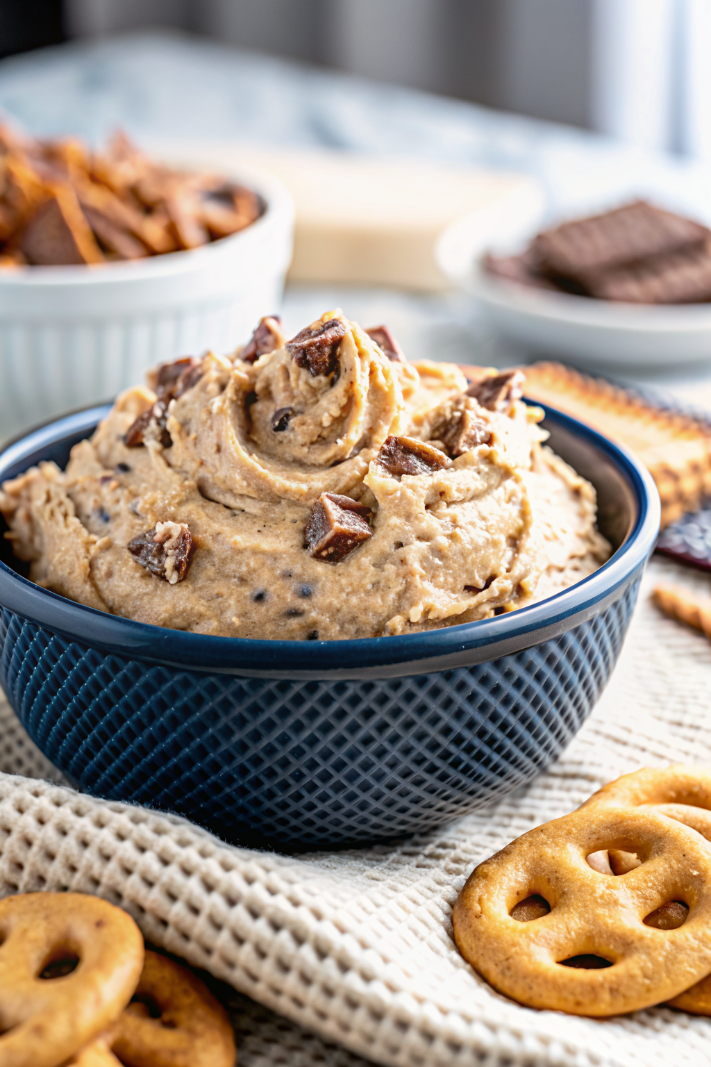 Reese's Peanut Butter Cookie Dough Dip ingredients organized and measured on kitchen counter