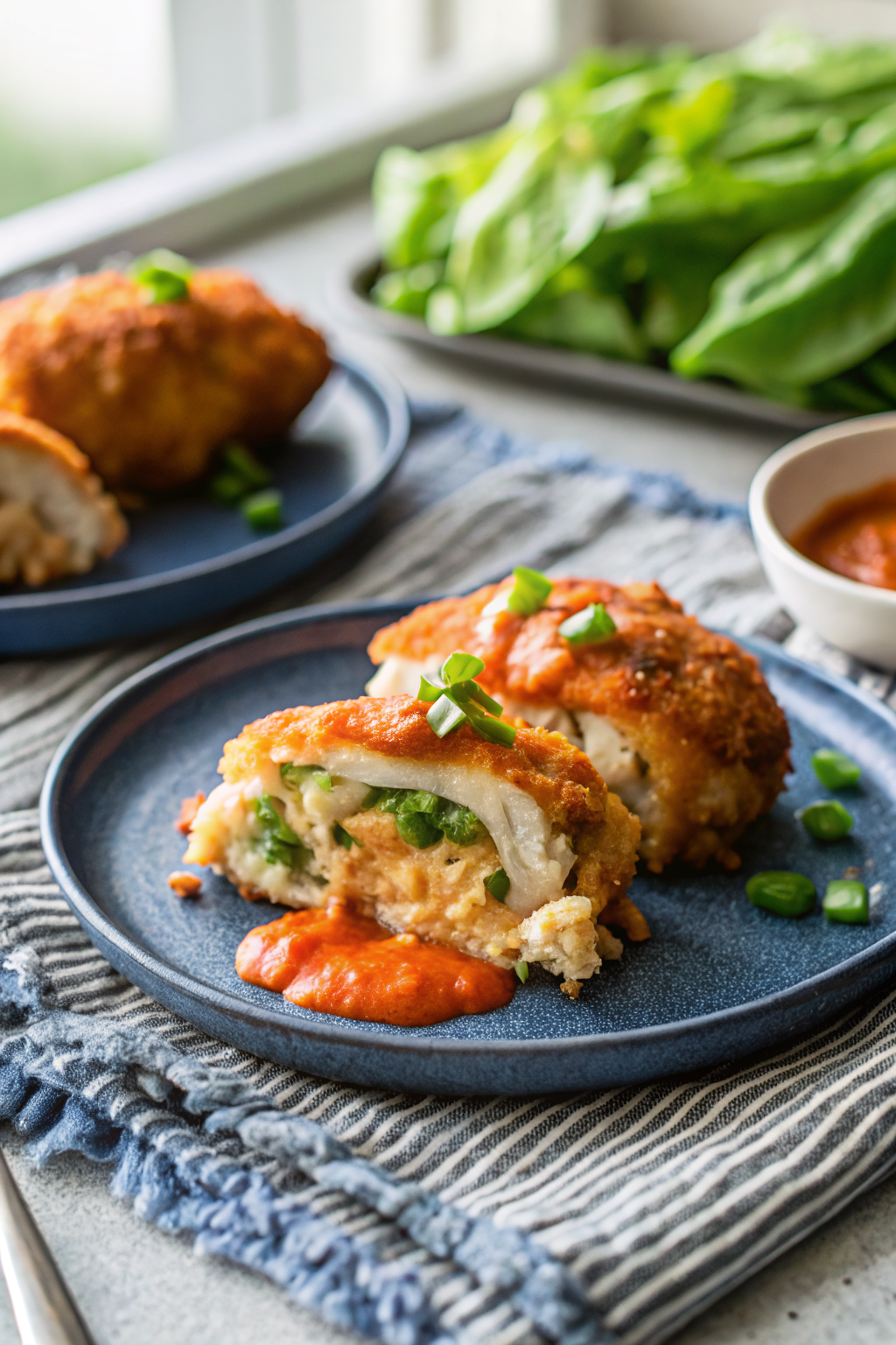 Stuffed Buffalo Chicken ingredients organized and measured on kitchen counter